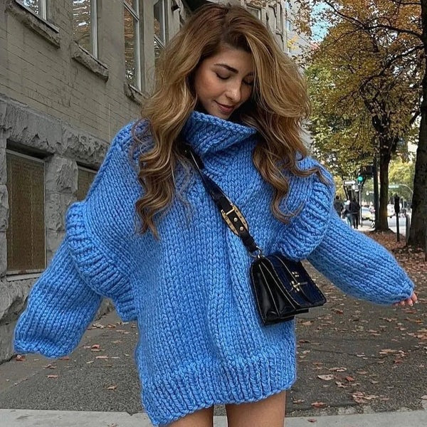 Anna Fluffy Turtleneck Sweater