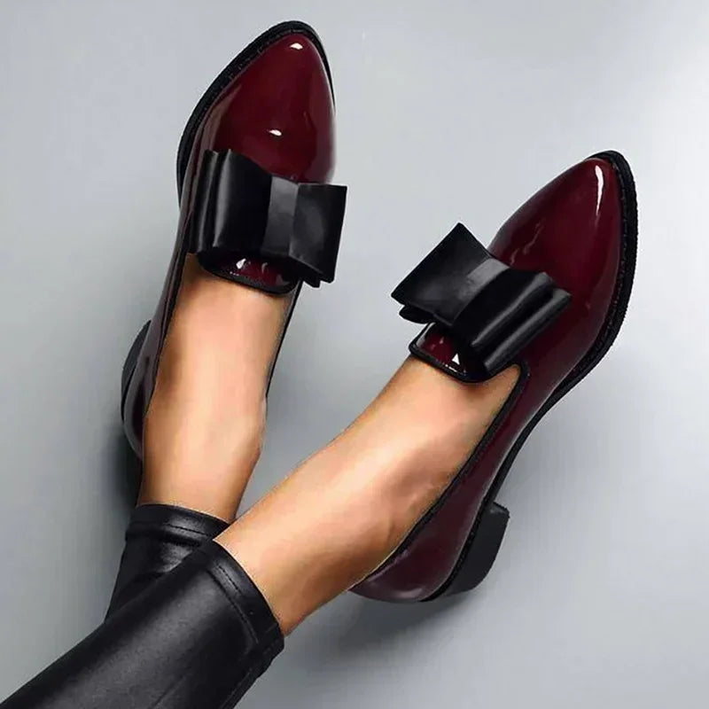 Isla | Patent Leather Bow Loafers