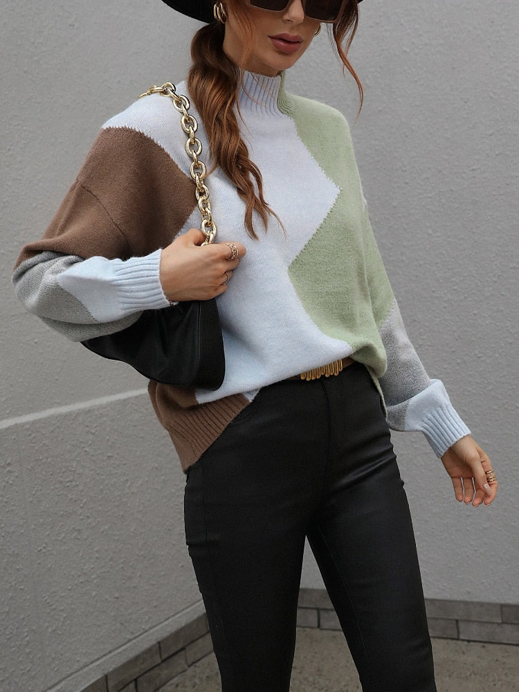 Chic Diana Geometric Knit Sweater