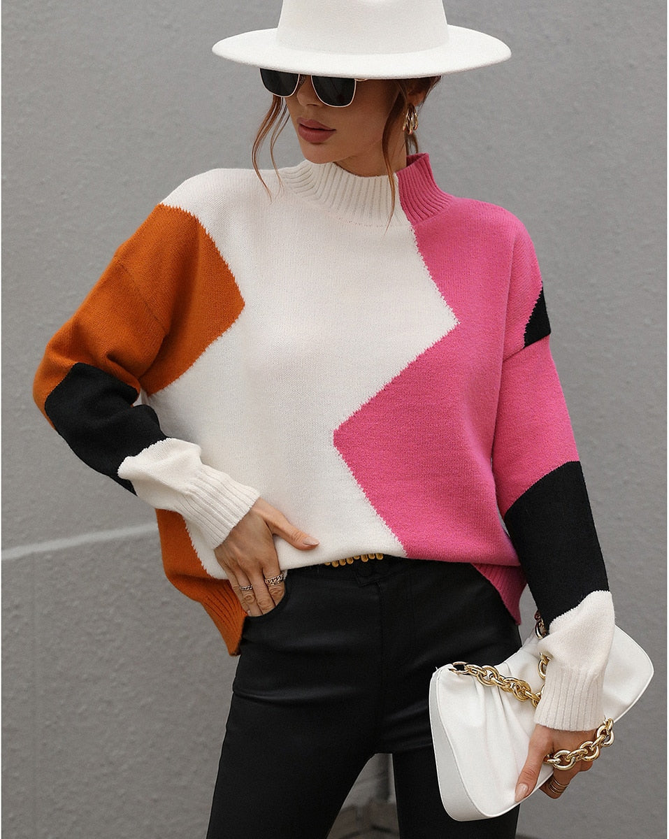 Chic Diana Geometric Knit Sweater