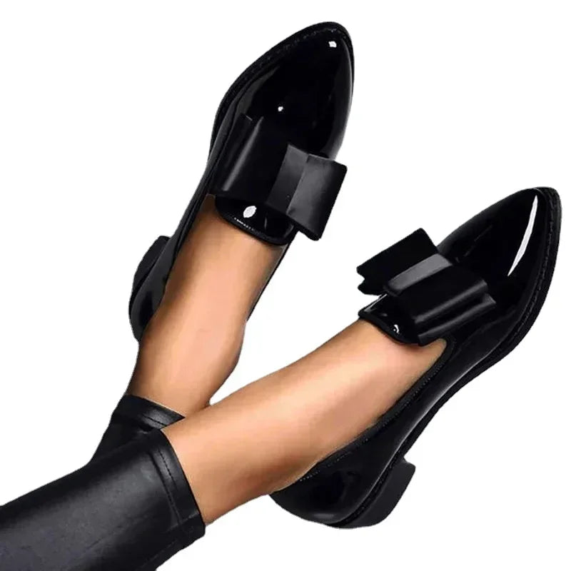 Isla | Patent Leather Bow Loafers