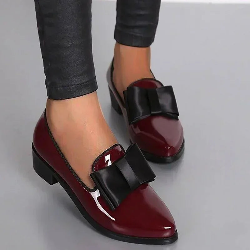 Isla | Patent Leather Bow Loafers