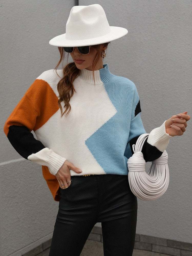 Chic Diana Geometric Knit Sweater