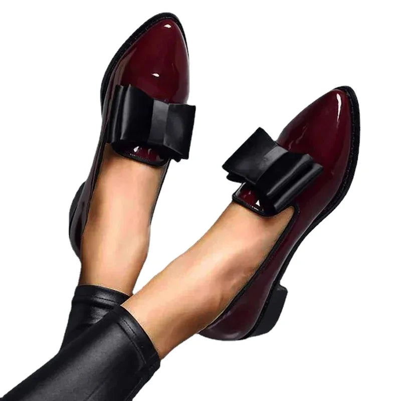 Isla | Patent Leather Bow Loafers