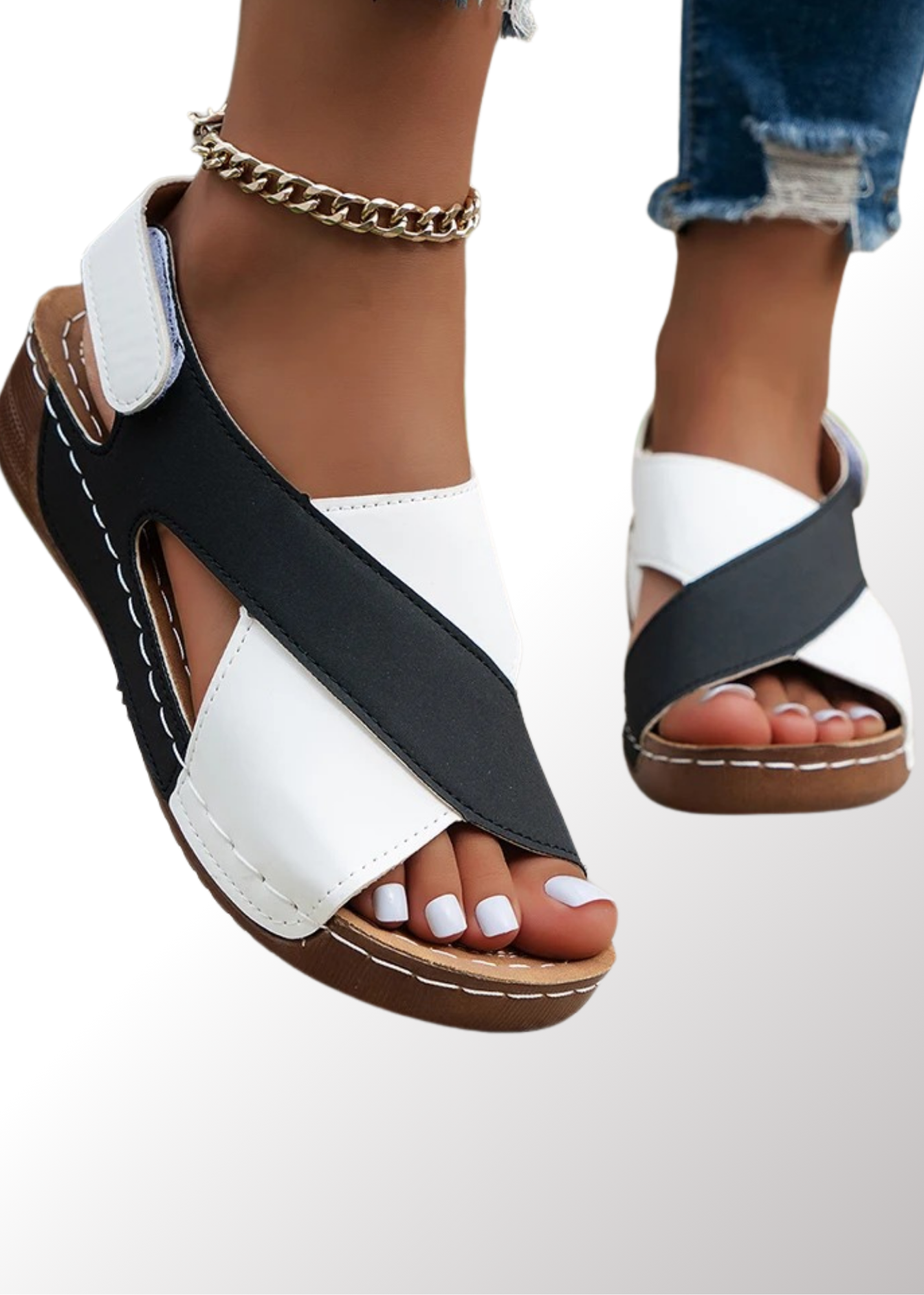 Nina | Leather wedge sandal