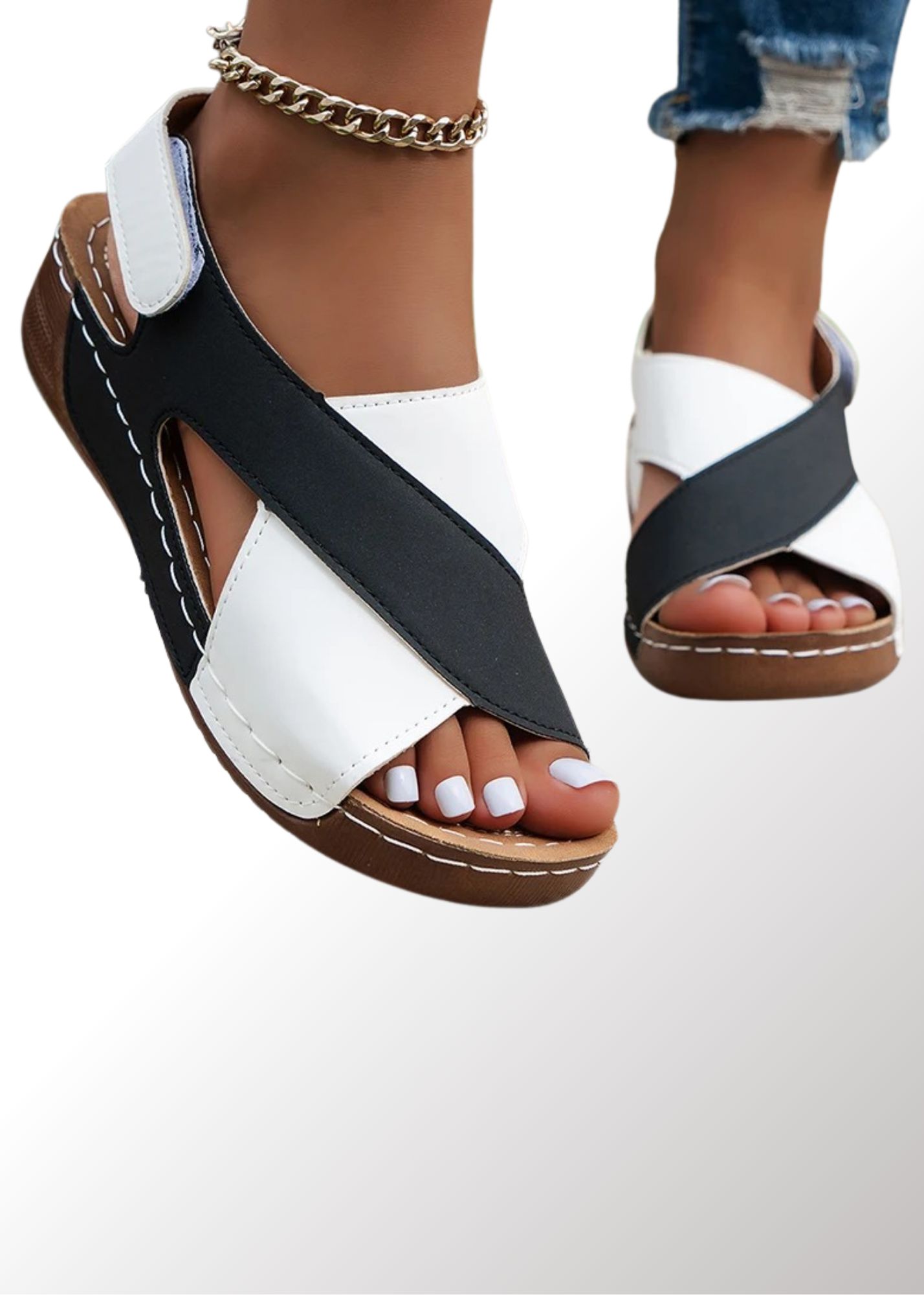 Nina | Leather wedge sandal