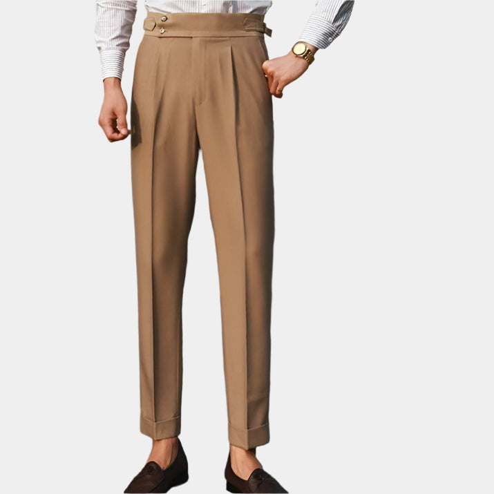 Pleated Double Button Trousers