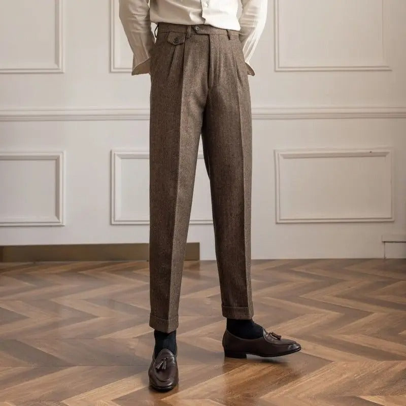 Wool Straight-Leg Trousers