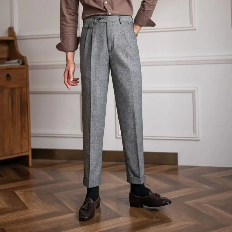 Wool Straight-Leg Trousers