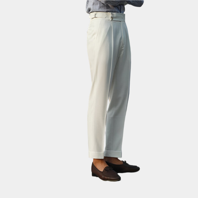 Pleated Double Button Trousers