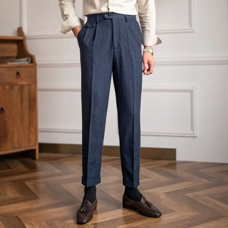 Wool Straight-Leg Trousers