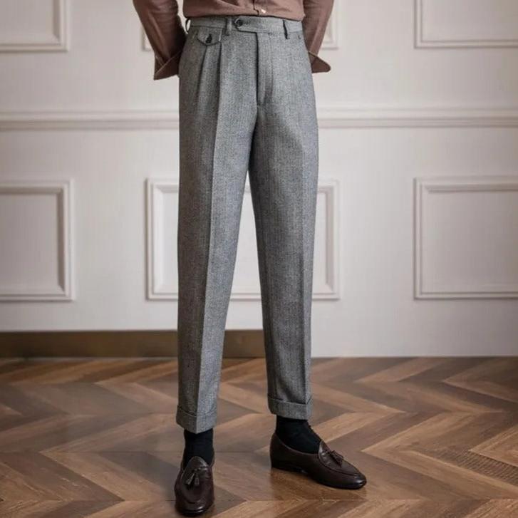 Wool Straight-Leg Trousers