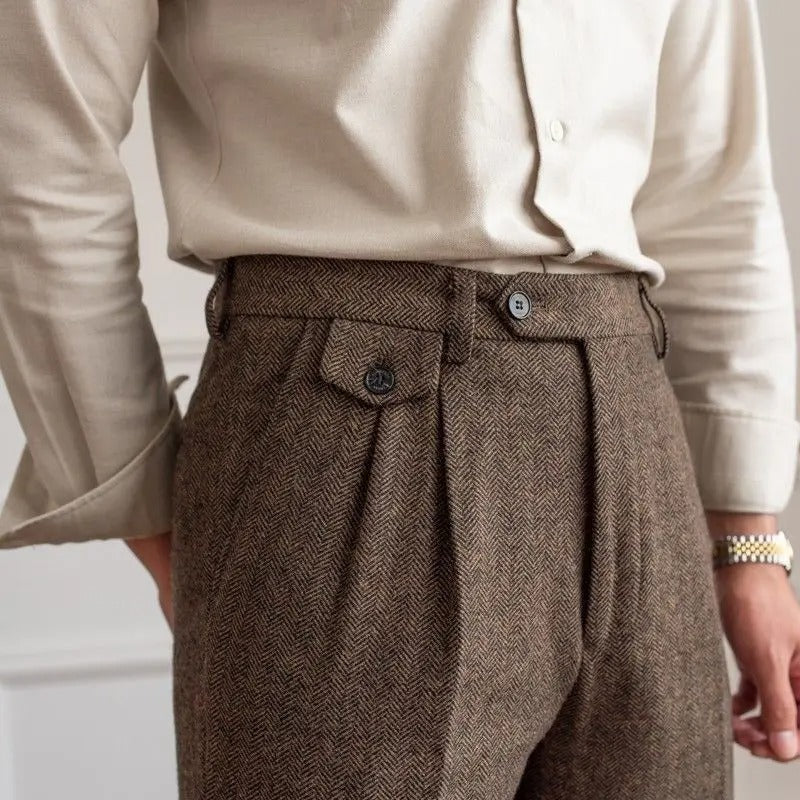 Wool Straight-Leg Trousers