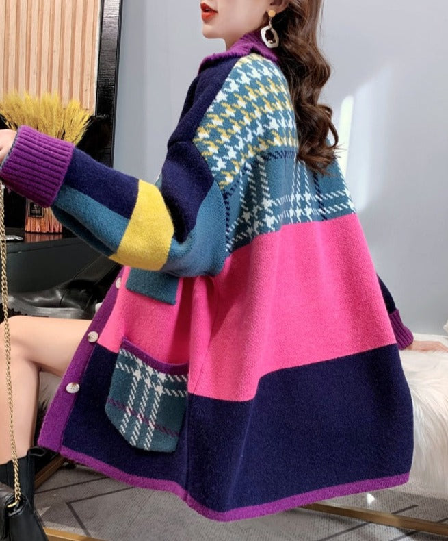 Chic Emily Colorblock Cardigan for Effortless Style