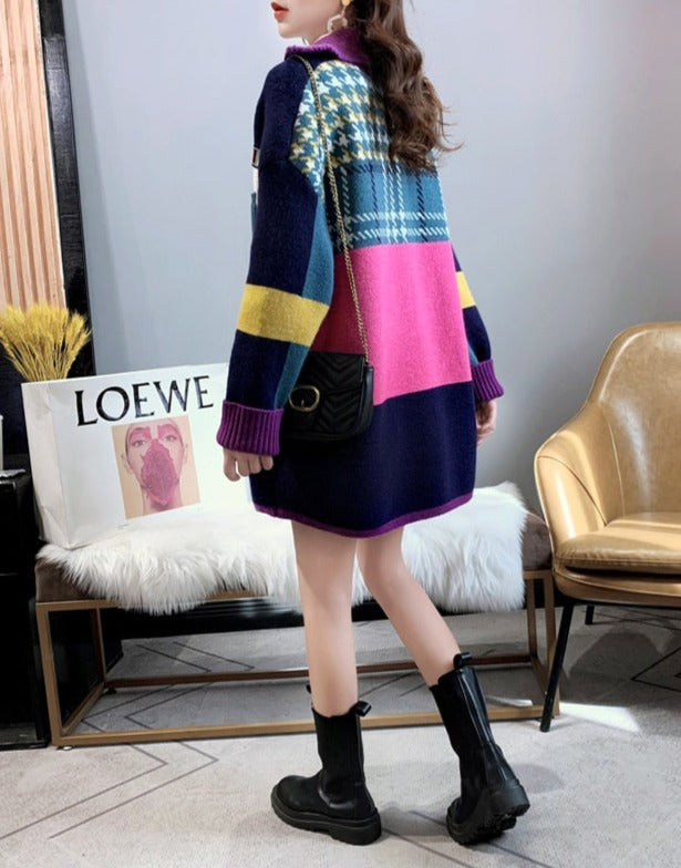 Chic Emily Colorblock Cardigan for Effortless Style