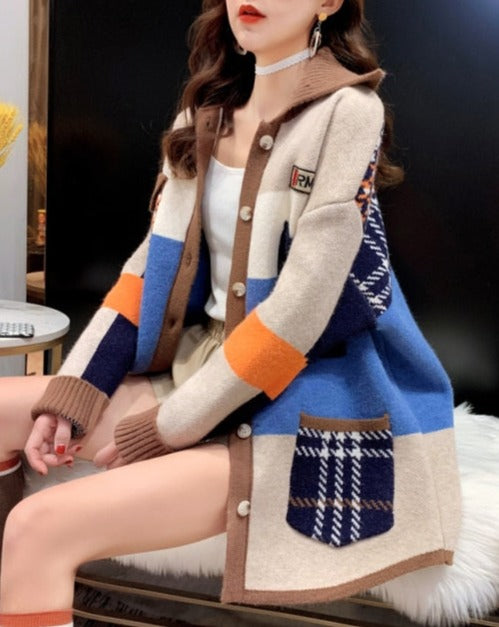 Chic Emily Colorblock Cardigan for Effortless Style